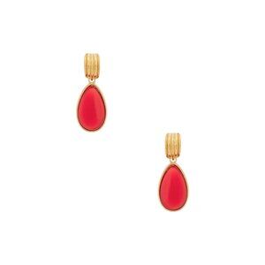 petit moments Hoop Tear Drop Earrings in Red New Womens Dangle